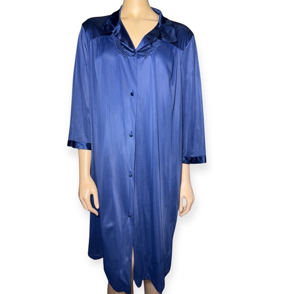 Vintage Vanity Fair Blue Women's Satin Nightgown size L - Picture 1 of 5